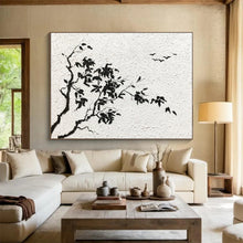 Load image into Gallery viewer, Black - White Ink - Style Abstract Painting On Canvas DKH451
