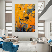 Load image into Gallery viewer, Bold Orange Abstract Expressionist Art, Ideal for Energetic Living Room &amp; Creative Studio LargeART1966

