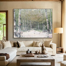 Load image into Gallery viewer, Aspen Forest Path Abstract Painting on Canvas - “Woodland Wander” DKH629
