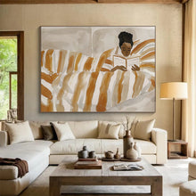 Load image into Gallery viewer, Cozy Reading Figure Abstract Painting for Bedroom Nook &amp; Bookstore Café DKH230
