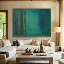 Load image into Gallery viewer, Gradient Teal Abstract Painting on Canvas - “Deep Calm” DKH615
