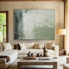 Load image into Gallery viewer, Oversized Green - Gray Abstract Textural Art for Nature - Themed Living Room &amp; Calm Office LargeART0523
