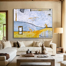 Load image into Gallery viewer, Cool - Hued Geometric Abstract Painting on Canvas DKH563

