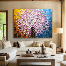 Load image into Gallery viewer, “Pink Blossom Tree” - Textured Floral Abstract Acrylic, Ideal for Bedroom and Conservatory DLZ231
