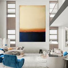 Load image into Gallery viewer, Beige, Orange &amp; Blue Color - Blocked Abstract (Soft) LargeART1951
