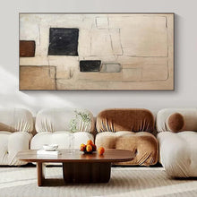 Load image into Gallery viewer, Oversized Hand - painted Neutral Tones Geometric Sketch Art for Minimalist Offices LargeART0159
