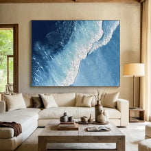 Load image into Gallery viewer, “Aerial Ocean Waves” - Realistic - Inspired Abstract Acrylic, Suits Coastal Living Room and Nautical Gallery DLZ256
