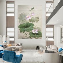 Load image into Gallery viewer, “Traditional Chinese Lotus Painting” - Oriental Floral Art on Canvas DKH1588
