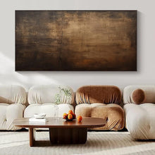 Load image into Gallery viewer, Dark Brown Textured Abstract Art for Industrial - style Restaurant &amp; Rustic Home Library LargeART0944
