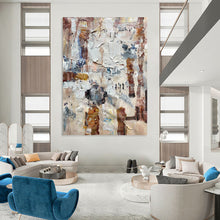 Load image into Gallery viewer, “Textured Urban Abstract Collage” - Multicolor Abstract Art on Canvas DKH1302

