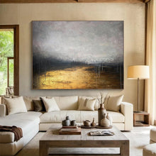 Load image into Gallery viewer, Gold and Gray Abstract Painting on Canvas - “Ethereal Pathway” DKH782
