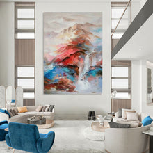 Load image into Gallery viewer, Colorful Abstract Landscape with Mountain &amp; Waterfall - Suits Bedroom &amp; Spa Area LargeART2346
