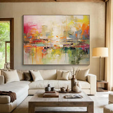 Load image into Gallery viewer, Colorful Abstract Landscape - Vibrant Living Room Art LargeART1536
