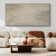Load image into Gallery viewer, Beige Wavy Texture Art for Contemporary Bedroom &amp; Minimalist Design Studio LargeART0960
