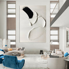 Load image into Gallery viewer, “Black and White Impasto” - Minimalist Textured Art on Canvas DKH1665
