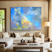 Load image into Gallery viewer, Large - Scale Hand - painted Colorful Cloud - Like Abstraction Acrylic Art for Bright - Themed Sunrooms LargeART0223
