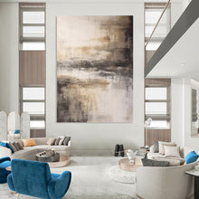 Load image into Gallery viewer, “Muted Horizon” – Blended beige, gray, and white, abstract landscape with soft edges DTP362
