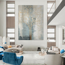 Load image into Gallery viewer, Golden Tree Abstract Painting, Perfect for Sophisticated Dining Room &amp; Calming Bedroom LargeART1838
