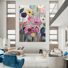 Load image into Gallery viewer, Colorful Floral Abstract Painting, Ideal for Cheerful Dining Room &amp; Feminine Bedroom LargeART2097
