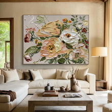 Load image into Gallery viewer, Impasto Flower “Soft Bloom Bouquet” Painting on Canvas, Romantic Floral Decor DKH824
