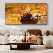 Load image into Gallery viewer, Large - Scale Hand - painted Golden Abstract Warmth Acrylic Art for Cozy Family Rooms LargeART0212
