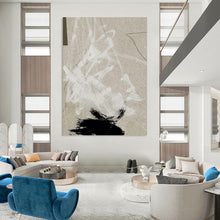 Load image into Gallery viewer, Textured Marks on Beige – Abstract Mixed - Media on Paper DTP237
