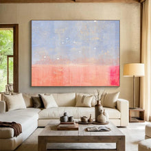 Load image into Gallery viewer, Subtle Blue and Pink Abstract Painting with White Dots for Dreamy Nursery &amp; Light - Filled Reading Nook DKH280
