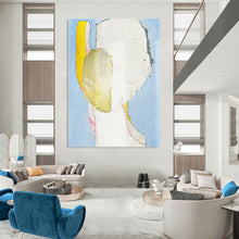 Load image into Gallery viewer, Mixed - Media Abstract Head Art, Pastel - Toned Textured Collage for Feminine Nursery &amp; Whimsical Sunroom LargeART2225
