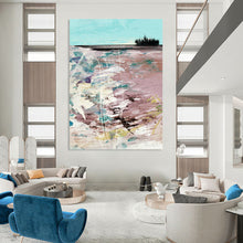 Load image into Gallery viewer, Abstract Coastal Reverie – Turquoise, Pink, Purple, and Green Seaside Abstract DTP198
