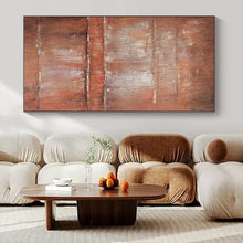 Load image into Gallery viewer, Large - Scale Hand - painted Rustic Brown Layers Acrylic Art for Industrial - Inspired Living Rooms LargeART0214
