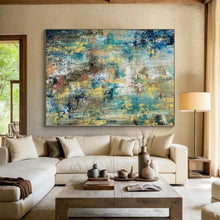 Load image into Gallery viewer, Hand - painted Oversized Colorful Abstract Mosaic Acrylic Art for Vibrant Family Rooms LargeART0035
