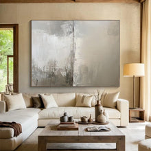 Load image into Gallery viewer, Large Gray and White Abstract Landscape Art - Ideal for Modern Zen Space &amp; Art - Centric Library LargeART0772
