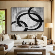 Load image into Gallery viewer, Monochrome Abstract Loops Art for Black - and - White Kitchen &amp; Modern Studio DKH175
