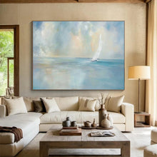 Load image into Gallery viewer, Serene Sailboat At Sea Abstract Painting On Canvas DKH436

