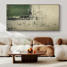 Load image into Gallery viewer, Large - Scale Hand - painted Abstract Green &amp; Gray Composition Acrylic Art for Industrial - Style Lounges LargeART0168
