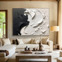 Load image into Gallery viewer, Hand - painted Black and White Textured Painting Acrylic Art for Sophisticated Home Offices LargeART1729
