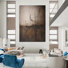 Load image into Gallery viewer, “Rusted Echo” – Dark brown, gray with jagged lines and rough textures DTP357
