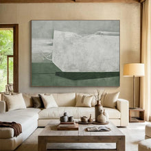 Load image into Gallery viewer, Gray - White Textured Abstract Painting on Canvas - “Silent Form” DKH611
