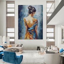 Load image into Gallery viewer, Impressionistic Woman in Colorful Dress Painting, Ideal for Bohemian Living Room &amp; Art - Lover’s Bedroom LargeART1909
