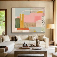 Load image into Gallery viewer, “Pastel Geometry” - Minimalist Abstract Acrylic with Soft Colors, For Modern Kitchen and Office DLZ204
