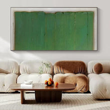 Load image into Gallery viewer, Large - Format Hand - painted Textured Green Simplicity Acrylic Art for Minimalist Entryways LargeART0210
