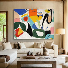 Load image into Gallery viewer, Colorful Abstract Shapes Collage Acrylic Art - Suited for Playful Kids’ Room &amp; Bohemian - style Studio LargeART0625
