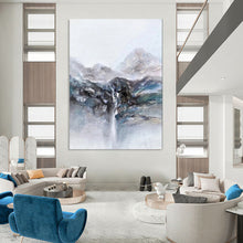 Load image into Gallery viewer, Soft - Toned Abstract Mountain Waterfall, Suited for Nature - Lover’s Bedroom &amp; Tranquil Meditation Room LargeART1961
