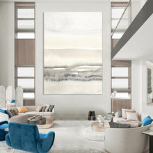 Load image into Gallery viewer, Gray - White Abstract Watercolor Layers, Suited for Minimalist Study &amp; Relaxing Reading Nook LargeART2055
