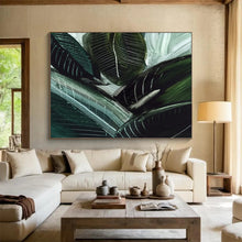Load image into Gallery viewer, Vibrant Green Leaf Abstract Acrylic painting DLZ144
