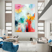 Load image into Gallery viewer, “Pastel Color Cascade” Abstract Painting on Canvas, Bohemian Bedroom Charm DKH1065
