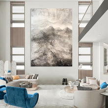Load image into Gallery viewer, Monochromatic Textured Mountains – Abstract Landscape with Thick Paint DTP256
