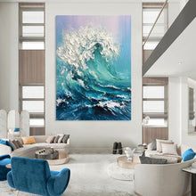 Load image into Gallery viewer, “Impasto Ocean Wave” - Textured Sea Scene on Canvas DKH1448
