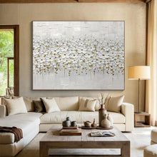 Load image into Gallery viewer, “White Floral Elegance” - Abstract Acrylic with Textured White Flowers, For Dining Room and Bedroom DLZ214
