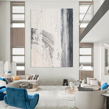 Load image into Gallery viewer, “Gray &amp; Black Textured Lines” – Gray, black, textured lines, white background DTP399
